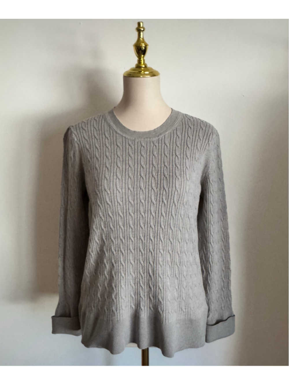 Women's Free Assembly Cable Knit Sweater Grey XL